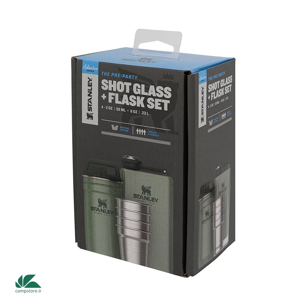 ست شات و قمقمه کتابی استنلی مدل Pre-Party Shot Glass + Flask — تصویر ۲