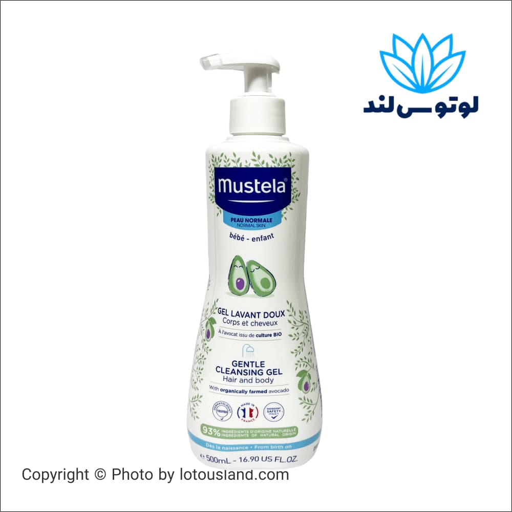 شامپو شستشو دهنده سر و بدن موستلا حجم 500 میلی لیتر Mustela