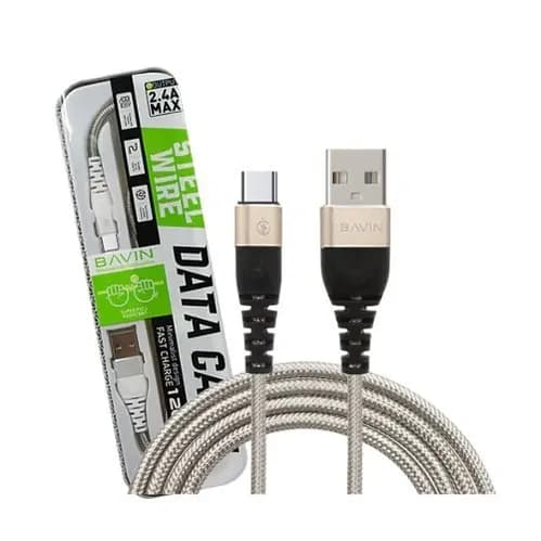 کابل شارژ USB به TYPE-CوIPHONE باوین مدل BAVIN CB116 طول ۱٫۲ متر