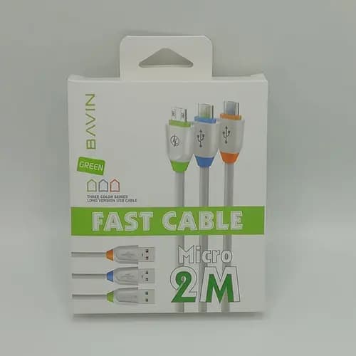 کابل 2 متری USB به تایپ سی و آیفون و میکرو باوین BAVIN CB122 — تصویر ۲