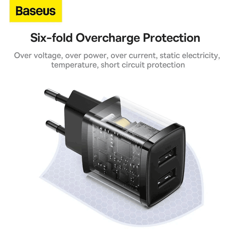 شارژر دیواری یواس‌بی 10.5 وات بیسوس Baseus Compact Charger 10.5W — تصویر ۲
