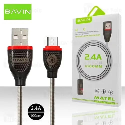 کابل شارژ میکرو یو اس بی باوین Bavin CB128 طول 1 متر — تصویر ۲
