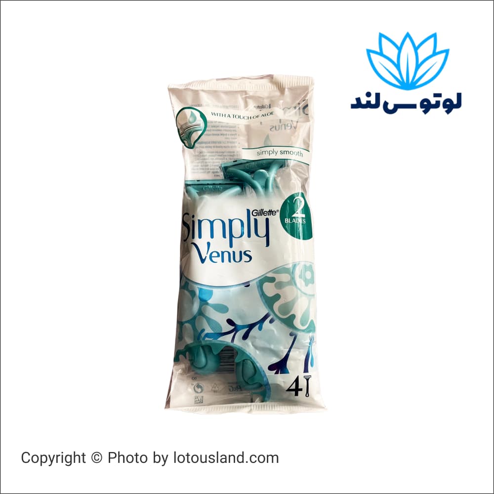 دسته‌بندی تیغ ژیلت ونوس آبی پفکی 2لبه 4عددی