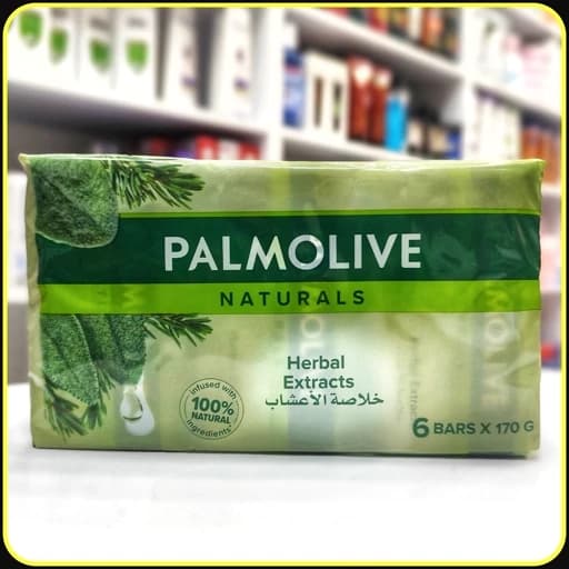 صابون گیاهی پالمولیو نچرالز با عصاره‌های گیاهی ۶ عددی ۱۷۰ گرمی | Palmolive Naturals Herbal Extracts Soap