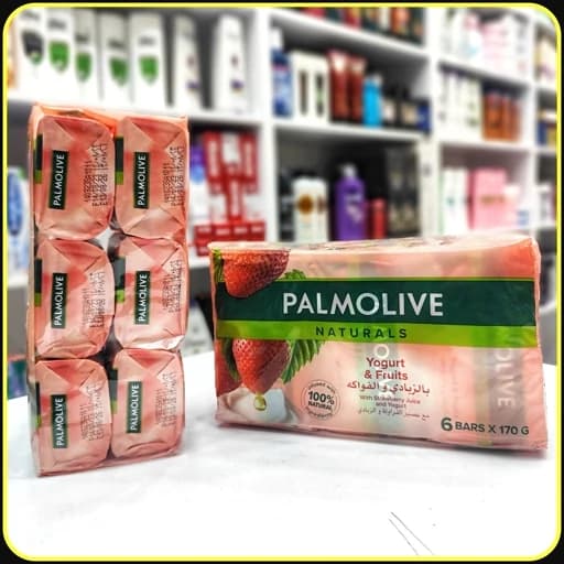 صابون پالمولیو عصاره ماست و توت فرنگی Palmolive پک شش عدد 170 گرمی