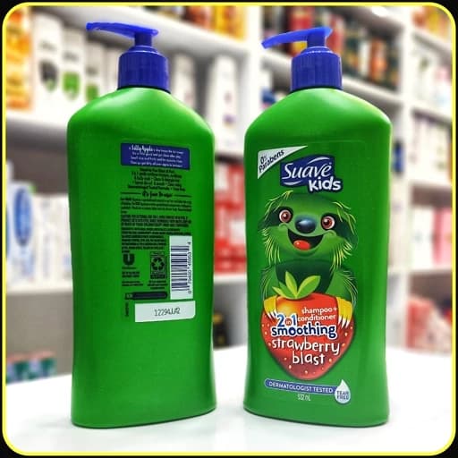شامپو و نرم‌کننده کودک سوآو مدل Smoothing Strawberry Blast حجم 532 میلی‌لیتر | Suave Kids 2 in 1 Shampoo + Conditioner