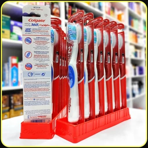 مسواک کلگیت 360 درجه متوسط مدل Colgate 360° Whitening Sonic Power — تصویر ۲
