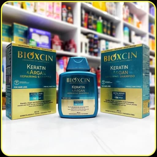 شامپو ترمیم کننده کراتین و آرگان بایوکسین Bioxcin Keratin Argan Repairing Shampoo حجم 300 میلی‌لیتر