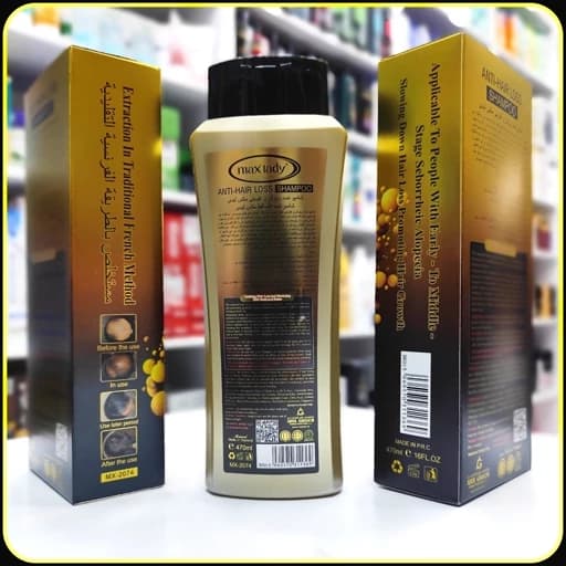شامپو ضد ریزش مو مکس لیدی Max lady anti hair loss shampoo 470ml — تصویر ۲