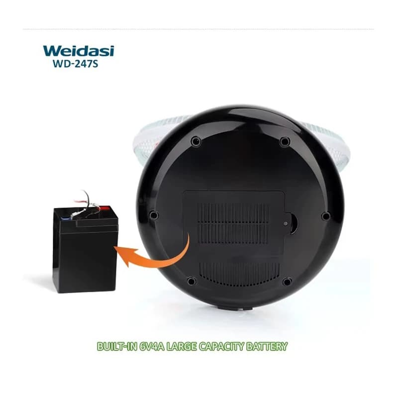 پنکه شارژی سولار ویداسی مدل Weidasi WD-247S با پنل خورشیدی — تصویر ۵