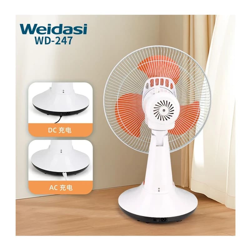 پنکه شارژی سولار ویداسی مدل Weidasi WD-247S با پنل خورشیدی — تصویر ۸