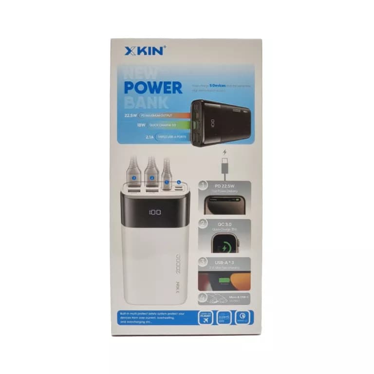 پاوربانک ۲۰۰۰۰ میلیآمپر XKIN مدل XK-PB700