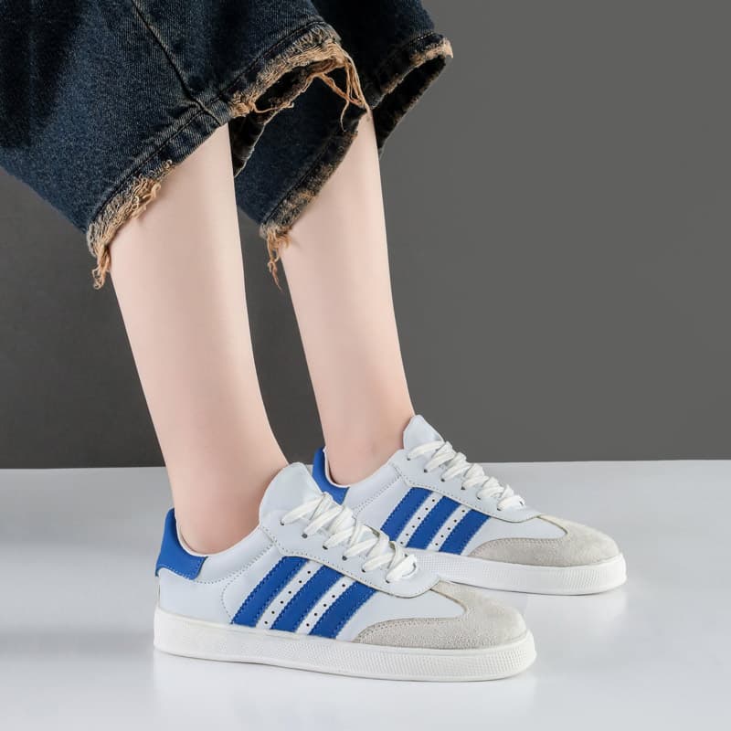 کفش و کتانی زنانه و دخترانه مدل آدیداس سامبا ADIDAS_SAMBA رنگ سفید آبی کد A310