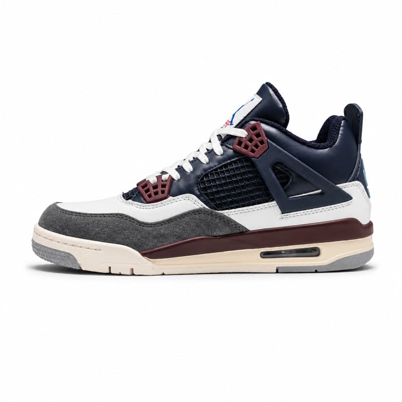 کفش و کتانی مردانه ساقدار مدل جردن NIKE AIR JORDAN 4 رنگ سرمه ای کرم کد 2147 — تصویر ۲