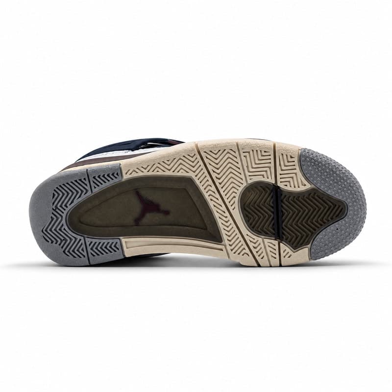کفش و کتانی مردانه ساقدار مدل جردن NIKE AIR JORDAN 4 رنگ سرمه ای کرم کد 2147 — تصویر ۳