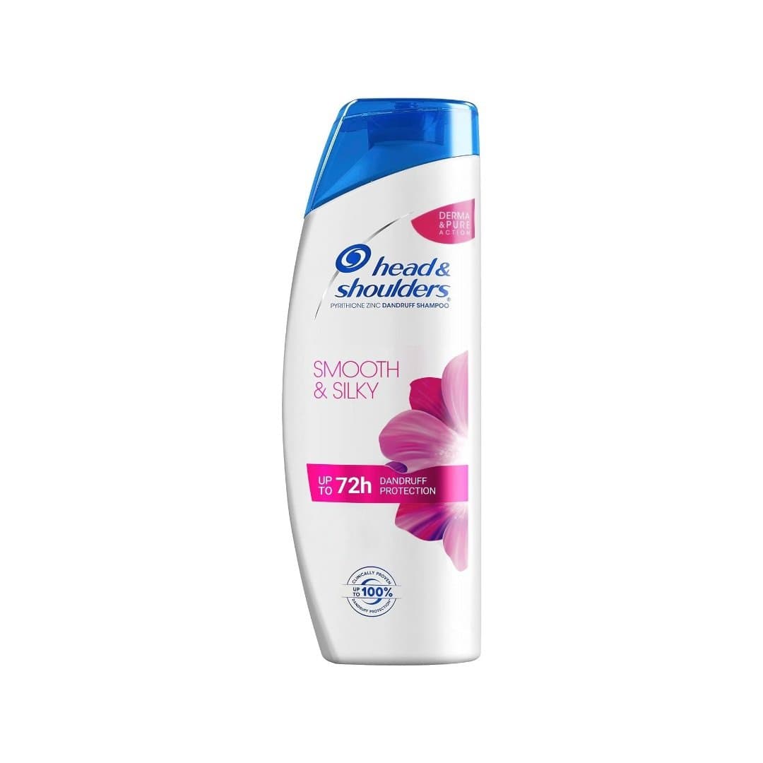 شامپو هد اند شولدرز Head & Shoulders مدل SMOOTH SILKY ضد شوره، مناسب موهای خشک و آسیب دیده، حجم 330ML