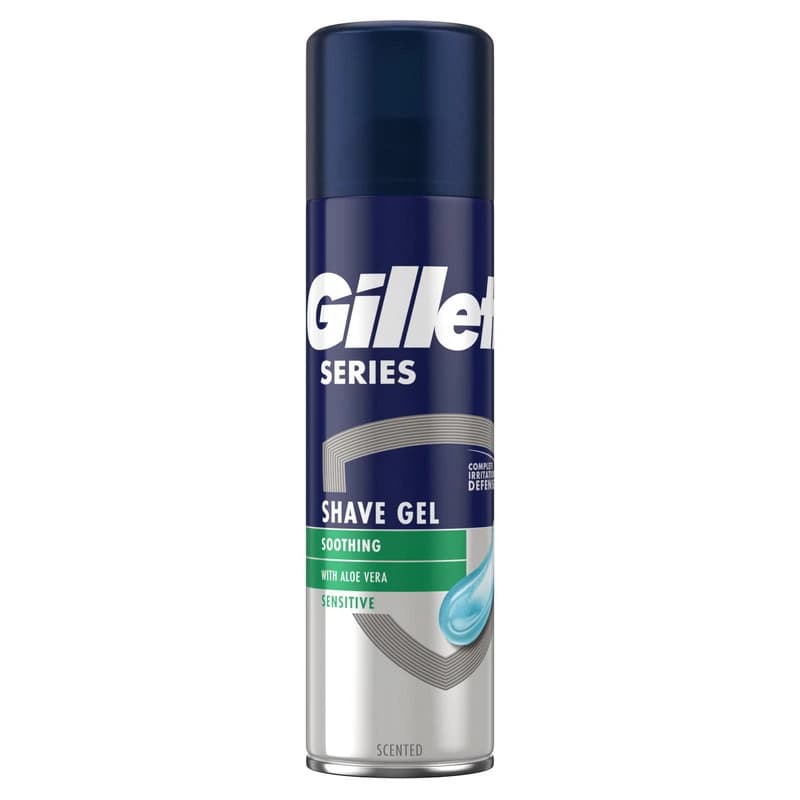 ژل اصلاح ژیلت GILLETTE مدل آلوئه ورا مناسب پوست های حساس، حجم 200ML