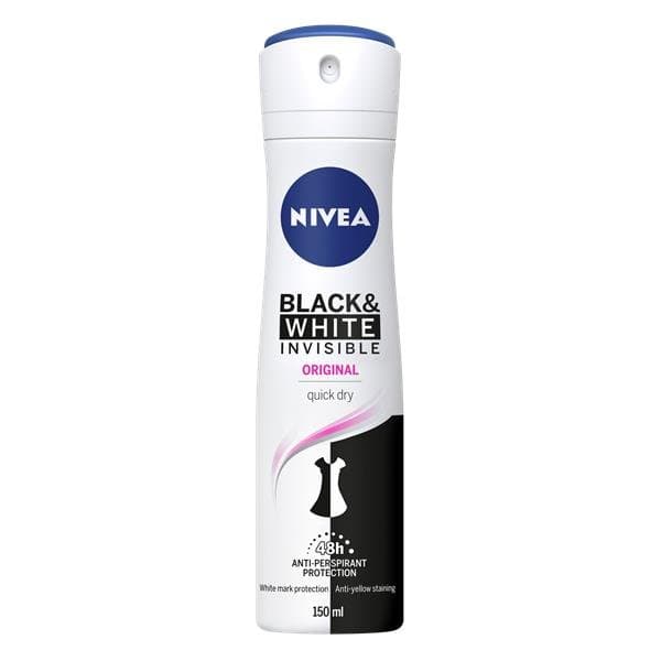 اسپری ضد تعریق زنانه نیوا NIVEA مدل Black And White Invisible Fresh، حجم 150ML