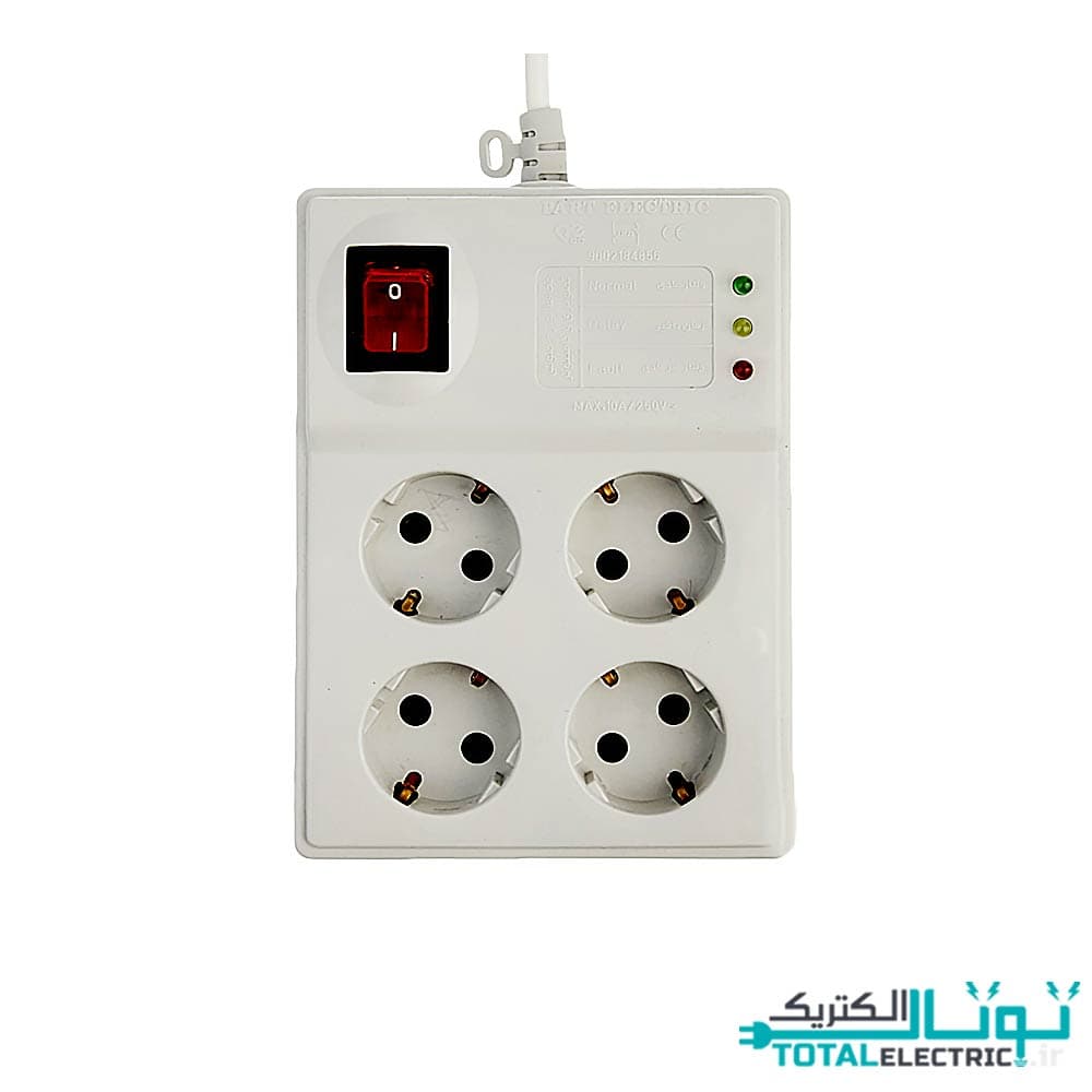 محافظ برق ۴ خانه ارت دار آنالوگ با کلید پارت الکتریک