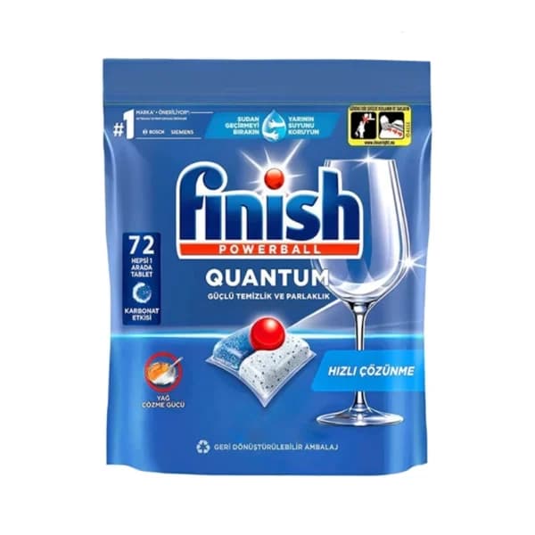 قرص ماشین ظرفشویی فینیش Finish مدل Quantum Powerball بسته 72 عددی