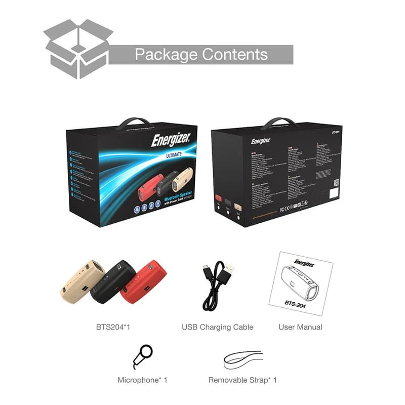 اسپیکر بلوتوثی قابل حمل انرجایزر مدل Energizer BTS204 — تصویر ۹