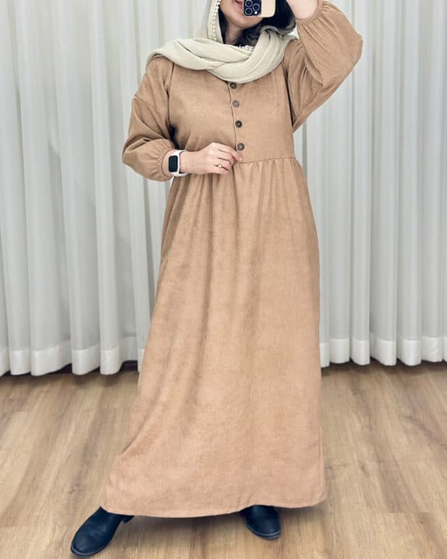 پیراهن مانتوی کبریتی جلو دکمه# 7308 — تصویر ۶