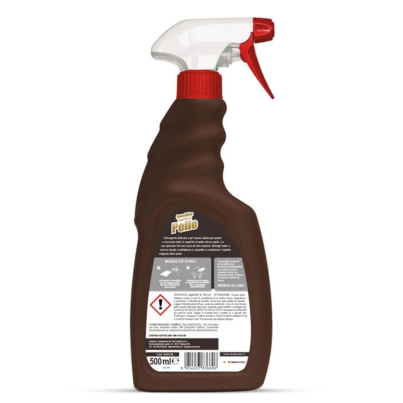اسپری دوآل پاور Dual Power قهوه‌ای مدل SURFACES پاک کننده و احیا کننده چرم، حجم 500ML — تصویر ۲