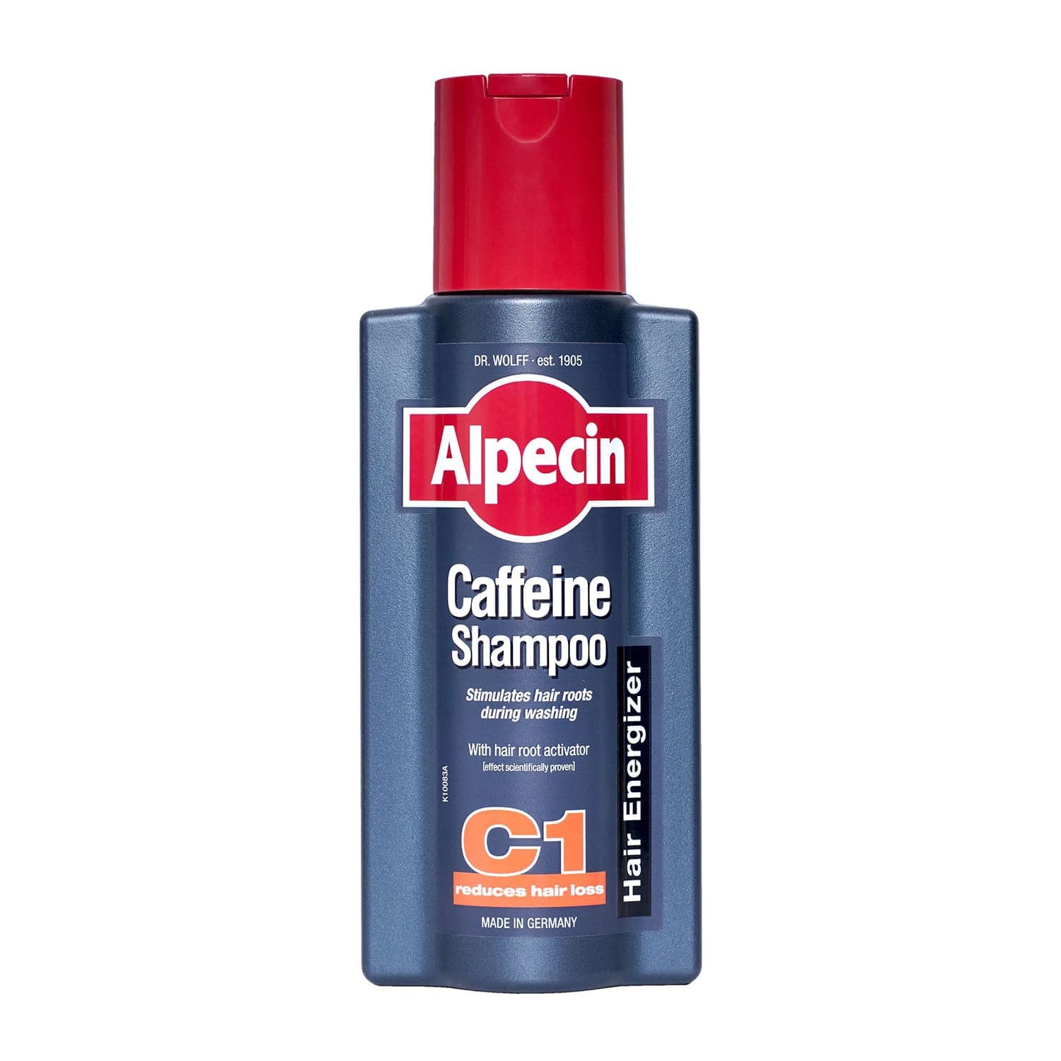 شامپو تقویت کننده و ضد ریزش مو آلپسین (Alpecin)، مدلC1 حاوی میتامین‌های A و B3، کافئین و عصاره نعناع، حجم 375ML