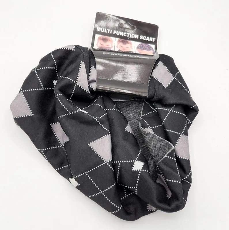 اسکارف ورزشی داخل خز طرح لوزی‌های خاکستری (Multi Function Scarf) — تصویر ۲
