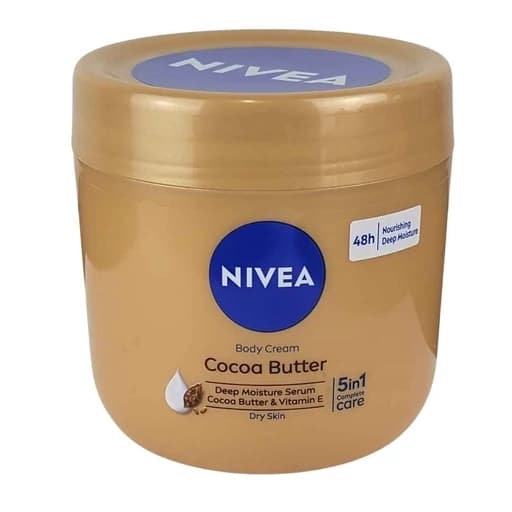 کرم مرطوب کننده و آبرسان کاسه ای دست و بدن آقایان نیوا NIVEA حاوی کره کاکائو و ویتامین E، حجم 400ML