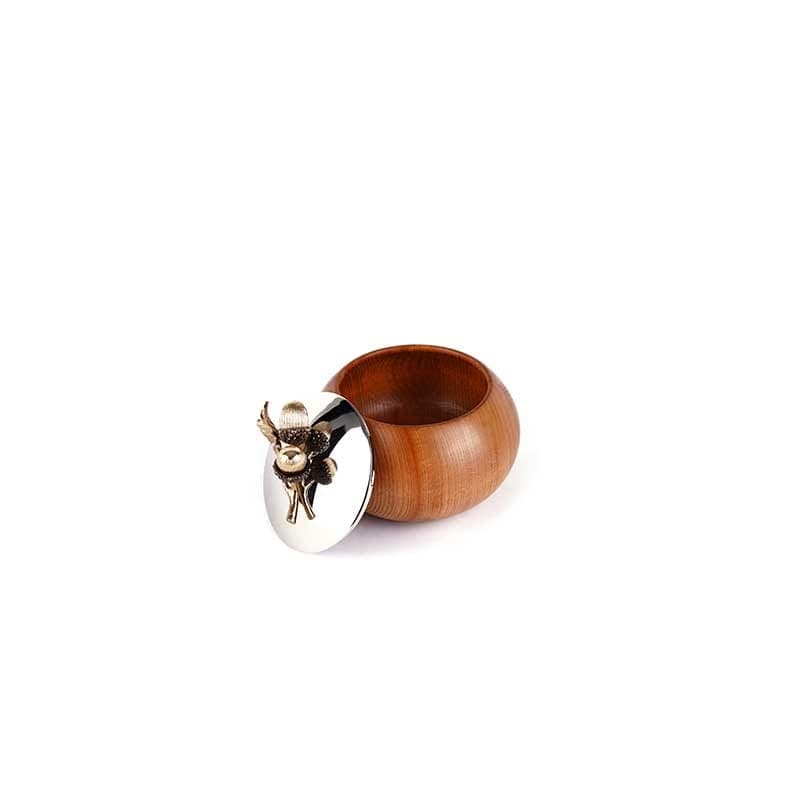 شکلات خوری – ظرف چوبی دردار C2 بلوط درب نقره‌ای برند ریتون — تصویر ۲
