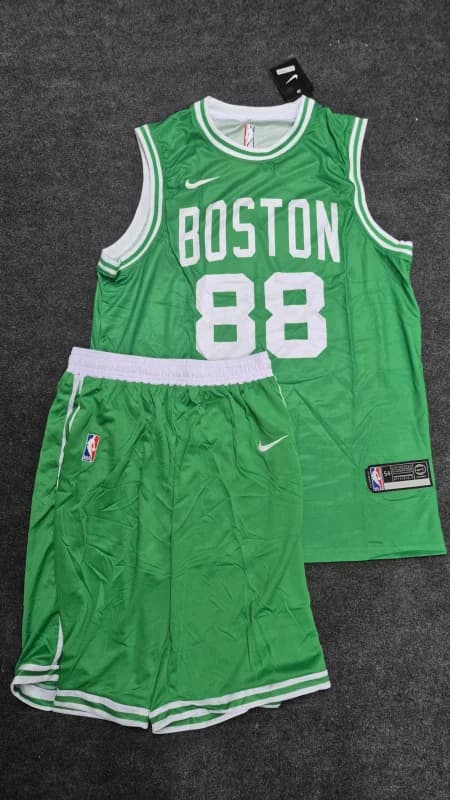 ست ورزشی بسکتبالی مردانه بوستون سلتیکس Boston 88 | رکابی و شلوارک سبز — تصویر ۲