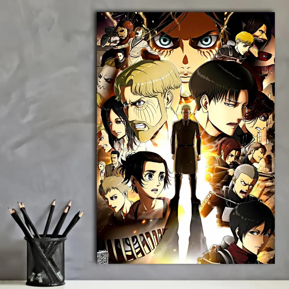 متال پوستر انیمه Attack On Titan کد A033 — تصویر ۲