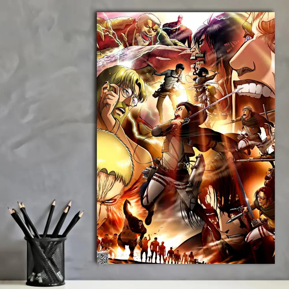 متال پوستر انیمه Attack On Titan کد A032 — تصویر ۲