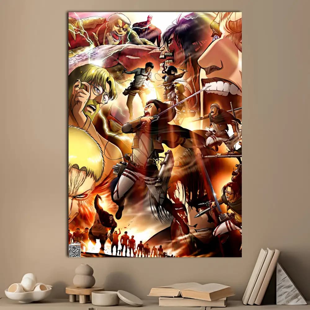 متال پوستر انیمه Attack On Titan کد A032 — تصویر ۳