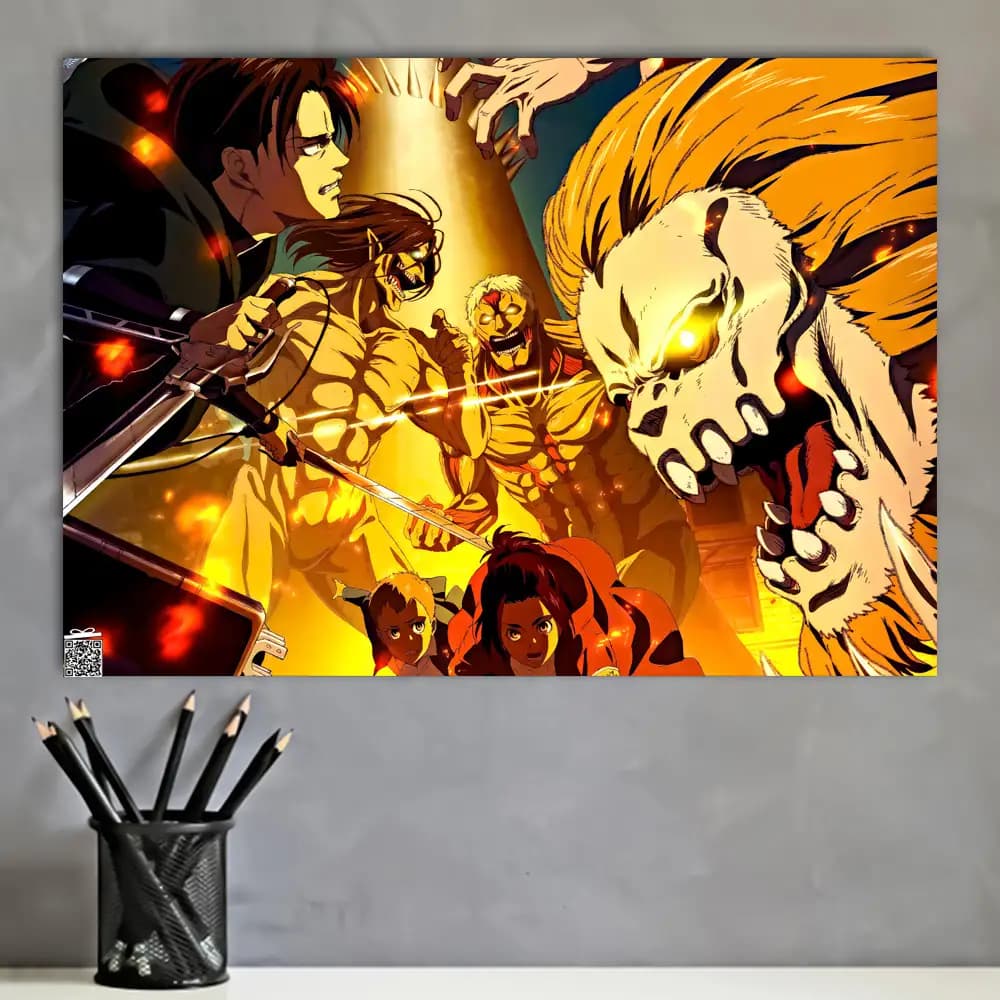 متال پوستر انیمه Attack On Titan کد A031 — تصویر ۲