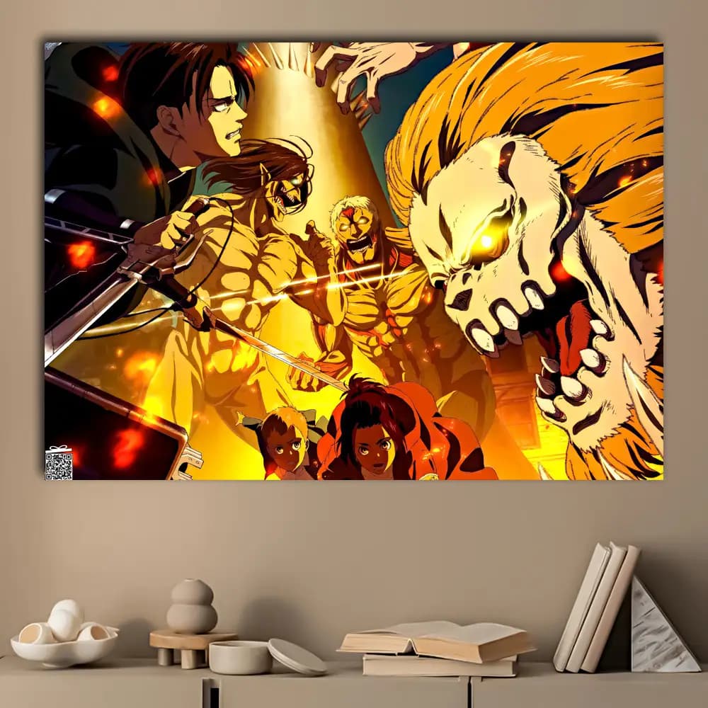 متال پوستر انیمه Attack On Titan کد A031 — تصویر ۳