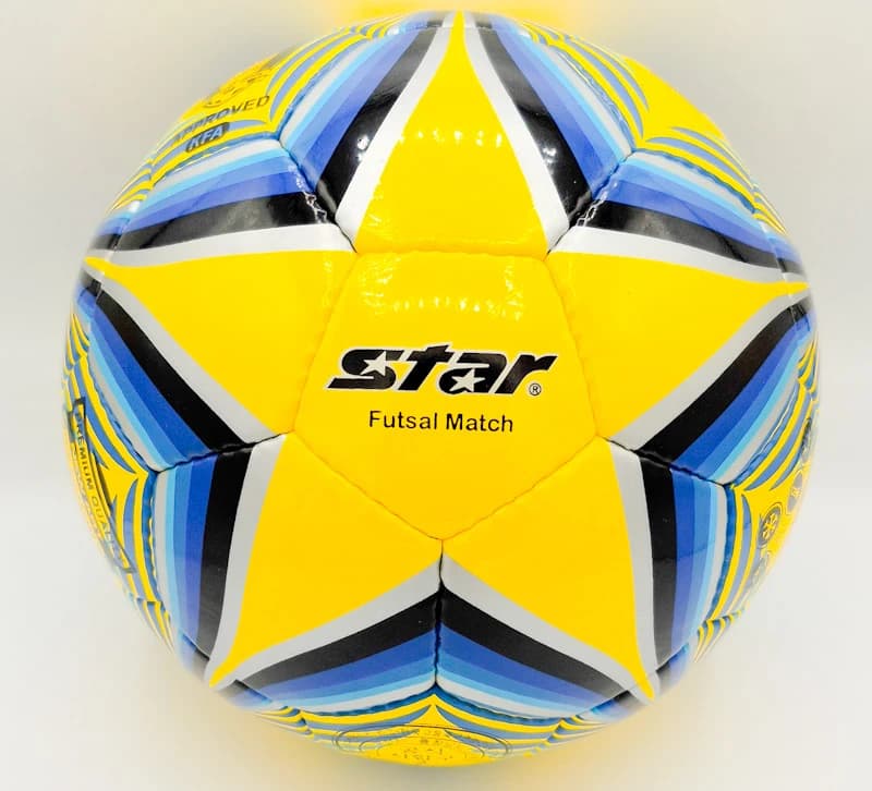 توپ فوتسال استار (Star) مدل SB375 طرح ستاره‌ای | سایز 4 دوختی و تنبل (زرد)