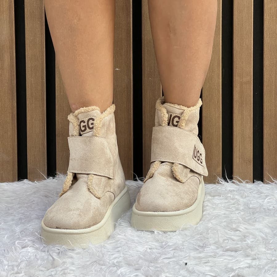 نیم بوت زنانه ساقدار چسبی مدل آگ UGG — تصویر ۲
