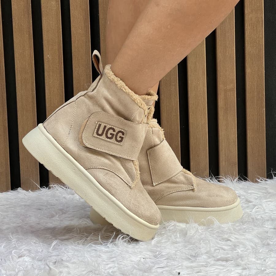 نیم بوت زنانه ساقدار چسبی مدل آگ UGG — تصویر ۵