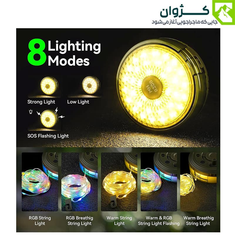 چراغ چادر ریسه ای کمپینگ لایت 8208 — تصویر ۵