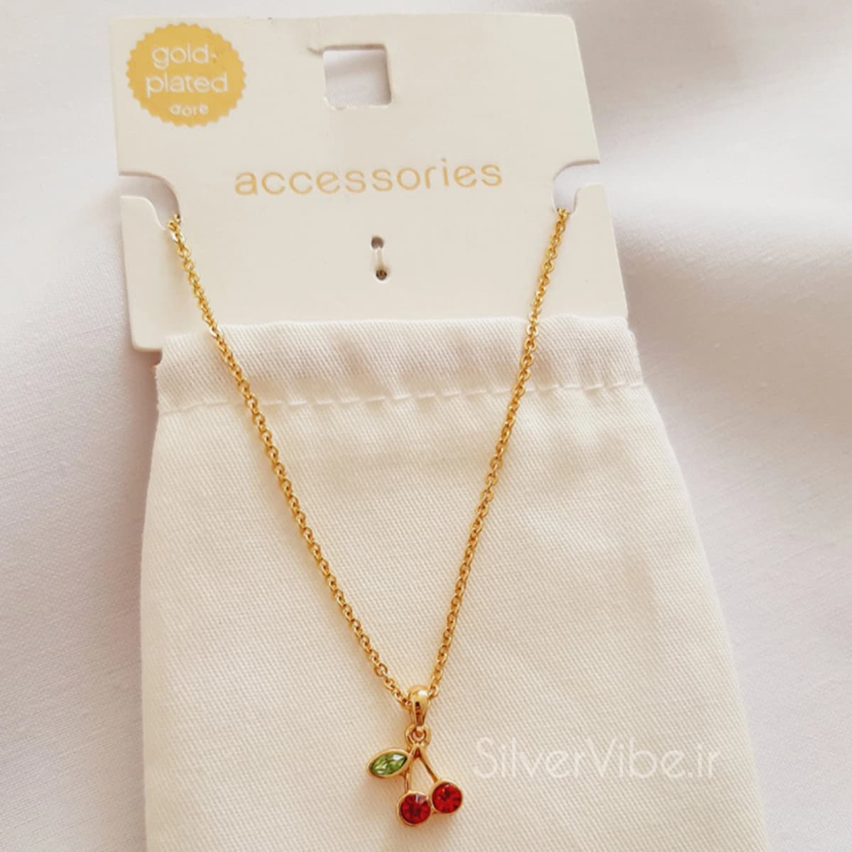 گردنبند آبکاری طلا | طرح گیلاس | رنگ ثابت | برند accessories — تصویر ۲