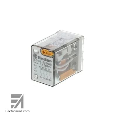 رله چهار کنتاکت 7 آمپر 14 پایه 110 ولت AC فیندر finder 55348110