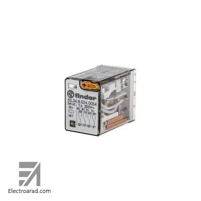رله چهار کنتاکت 7 آمپر 14 پایه 24 ولت AC فیندر finder 55348024