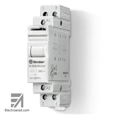 رله ضربه ای ریلی 16 آمپر 220 ولت دو باز دو بسته فیندر finder 202282300000