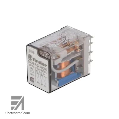 رله سه کنتاکت 10 آمپر 11 پایه 24 ولت DC فیندر finder 553390240090