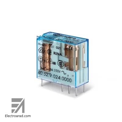 رله 2 کنتاکت 8 آمپر 24 ولت DC فیندر finder 405290240000