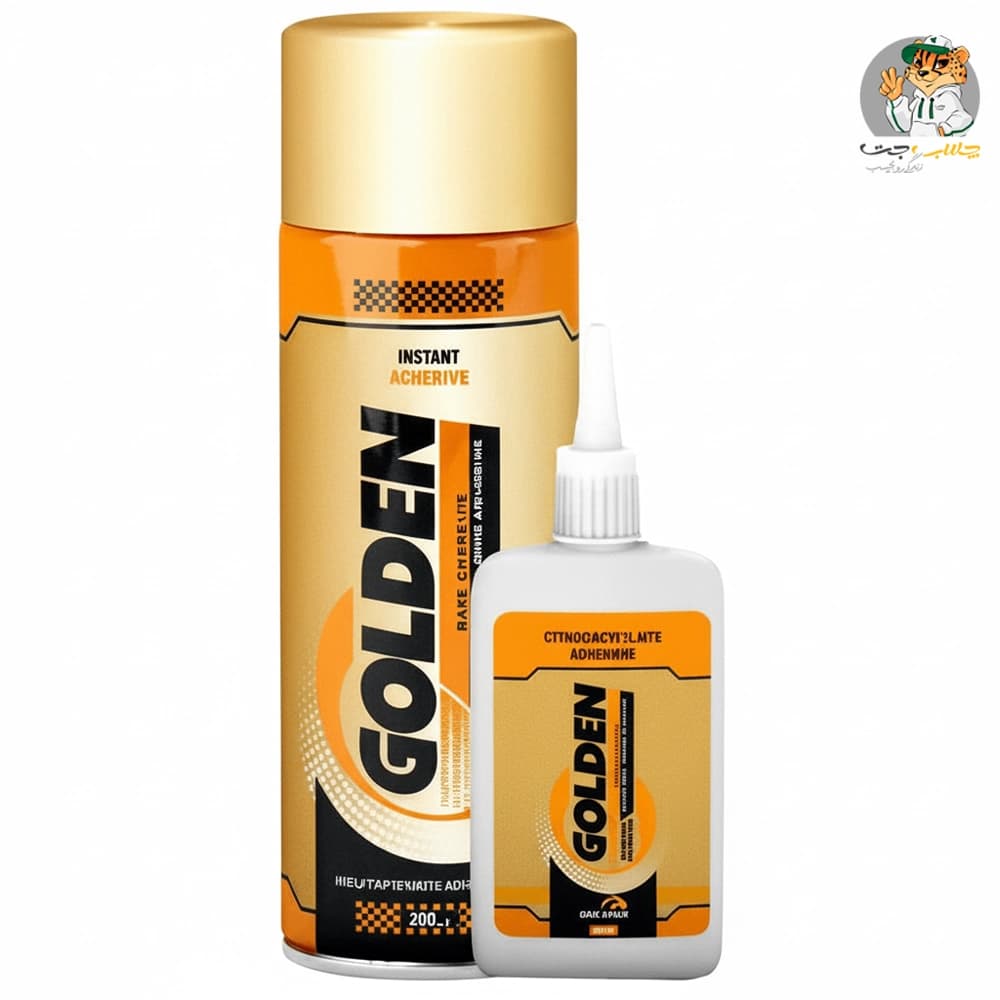 چسب فوری دو‌جزئی گلدن 123 با اسپری خشک‌کن سریع Golden — تصویر ۲