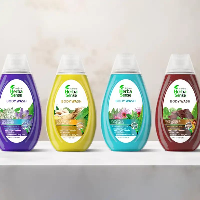 شامپو بدن آردن هرباسنس مدل Refreshing & Hydrating – رایحه شکلات و نعنا — تصویر ۳