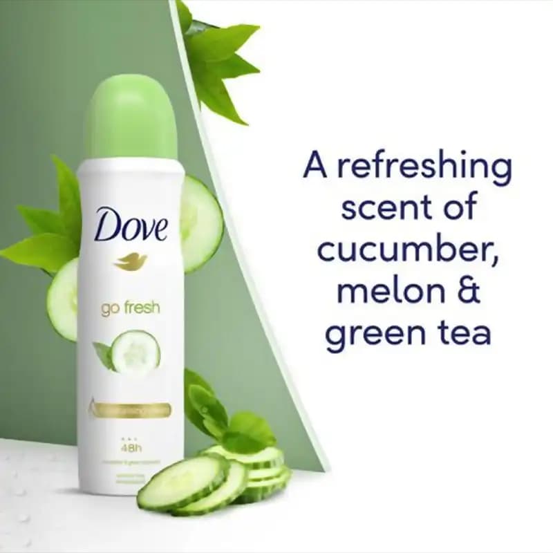 اسپری ضد تعریق داو Go Fresh با رایحه خیار و چای سبز – محافظت 48 ساعته — تصویر ۴